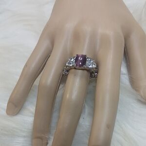 Paparazzi Purple and Silver Gemstone Ring Strech